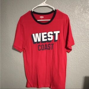 Old Navy Red West Coast Tee